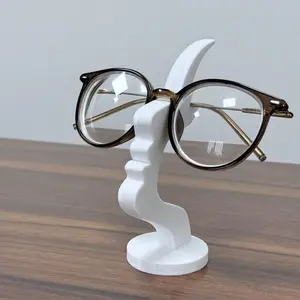 Unique Curved Eyeglasses Stand, Practical Minimalist Design, Plastic Material, Ideal for Living Room & Office, Perfect Gift
