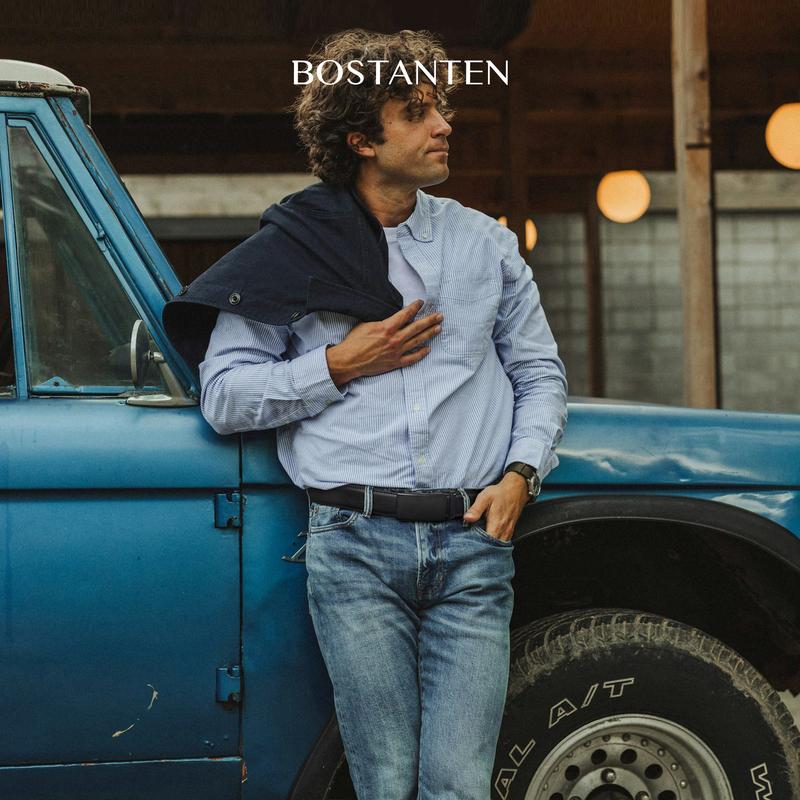 [Valentine's Day Gift] BOSTANTEN Mens Belt Leather Ratchet Easy Release Belt For Men Designer Belt Dress and Casual with Adjustable Buckle for Men's Wear Gift Textured Fathers Gift