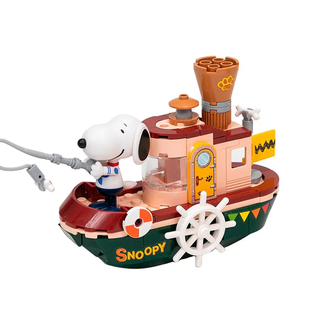 Pantasy Peanuts Steam Boat Assembled Building Blocks, Buildable Blocks Kit, Building Module Set, Durable ABS Plastic Classic Novelty Building Toy for Hobbyists