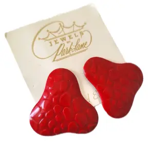Vintage Jewels By Park Lane Red Pierced Earrings
