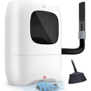 T1 Touchless Vacuum Automatic Dustpan with 2 Operation Modes - Ultra  &  Corded Canister Vacuum for Sweeping Salon, , , Kitchen, 20Kpa 1500 Watt Max Suction (White)