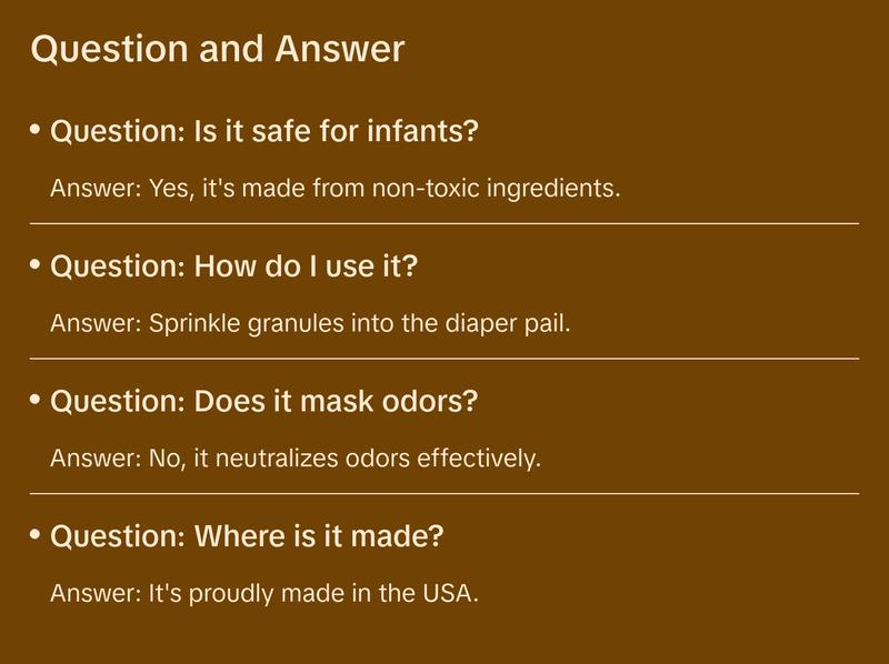 SMELLEZE Diaper Pail Deodorizer, Odor Eliminator for Diaper Pail, Baby Poop Deodorizer & Human Urine Odor Eliminator, Deodorizes Infant & Adult Diaper Pails - 2 lb. Granules