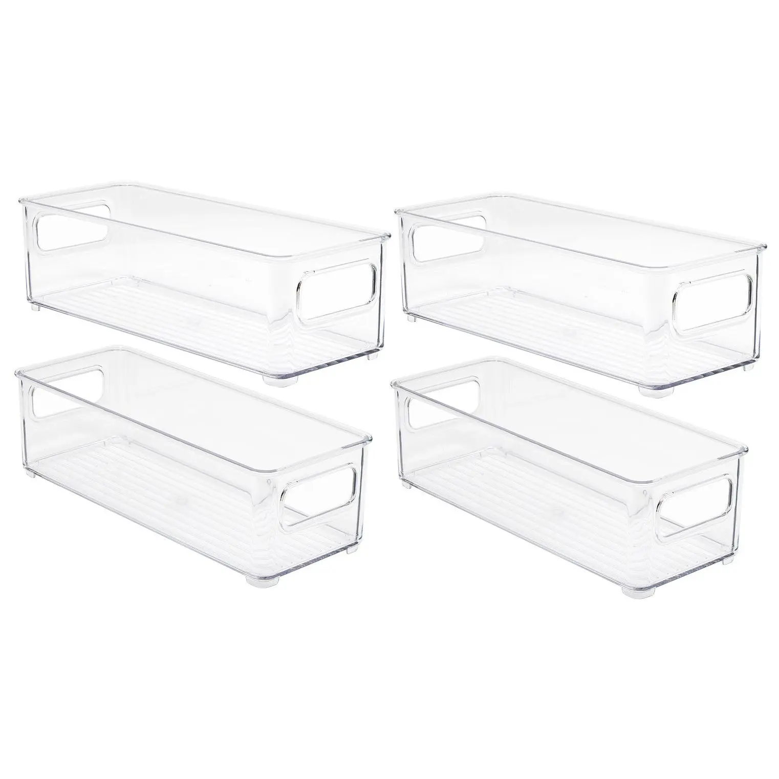 Sorbus Stackable Plastic Storage Bins - NarrowPack of 4
