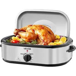 VEVOR Roaster Oven, 18QT Electric Roaster Oven, 150 - 450 Adjustable Temperature Electric Roasting Pan, Multifunctional Electric Roasters with Self - Basting Lid, Removable Pan and Rack for HolidayVEVOR Super Brand Day