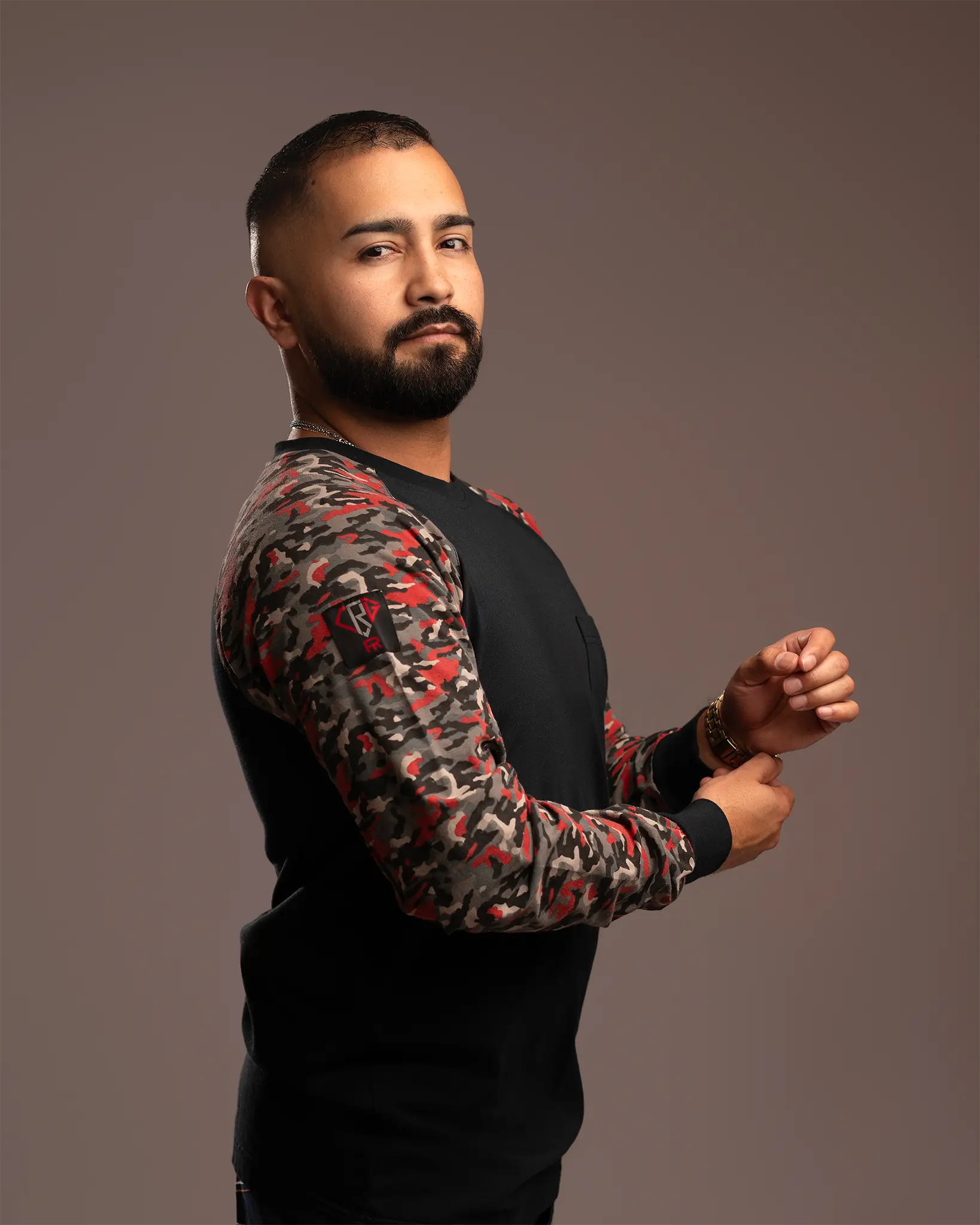 Red Camo Henley FR Shirt Red Camo Henley FR Shirt