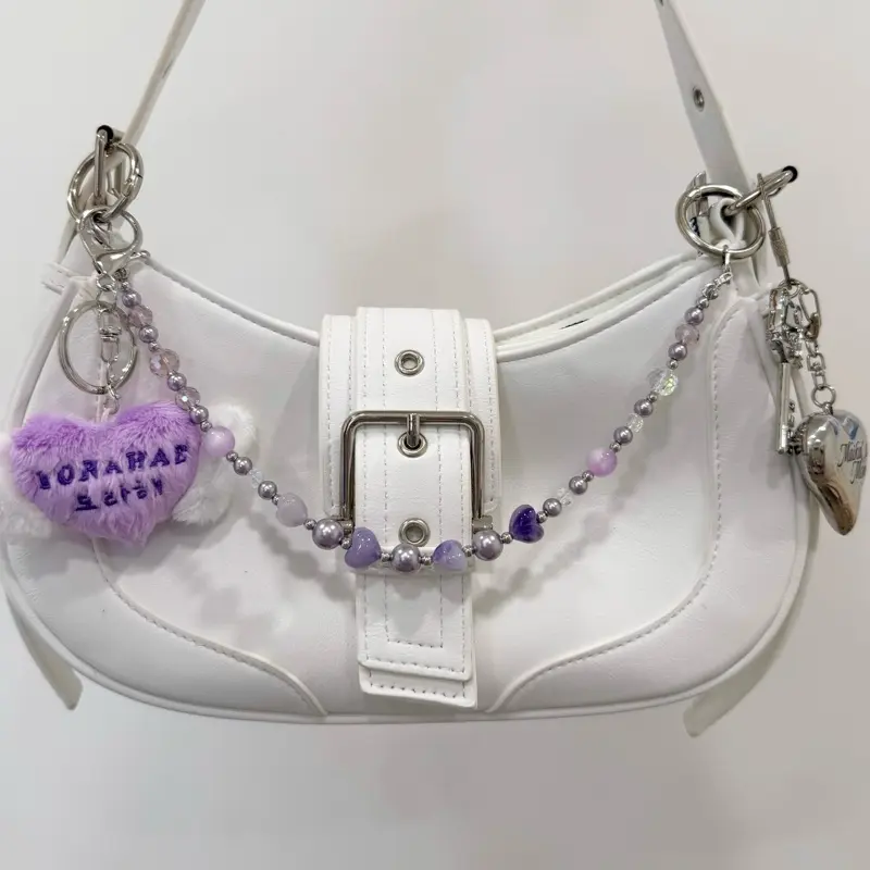 Purple Heart Plushie Bag Charm