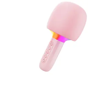 Wireless Bluetooth Microphone with Speaker Tandem Function Rechargeable Mic for Outdoor Kids Karaoke