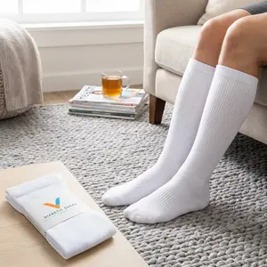 Compression Socks for Women and Men - Knee High 12-15 mmHg Circulation Support Socks for Flight, Travel, Medical, Varicose Veins, Edema, Diabetic, Athletic Recovery, Comfortable Breathable Daily Wear