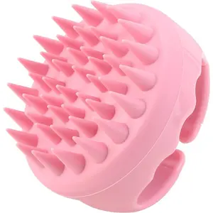 BTYMS Silicone Hair Scalp Brush Shampoo Brush Scalp Massager Exfoliating Hair Cleaning Brush Head Scrubber for Shower - Pink Accessories