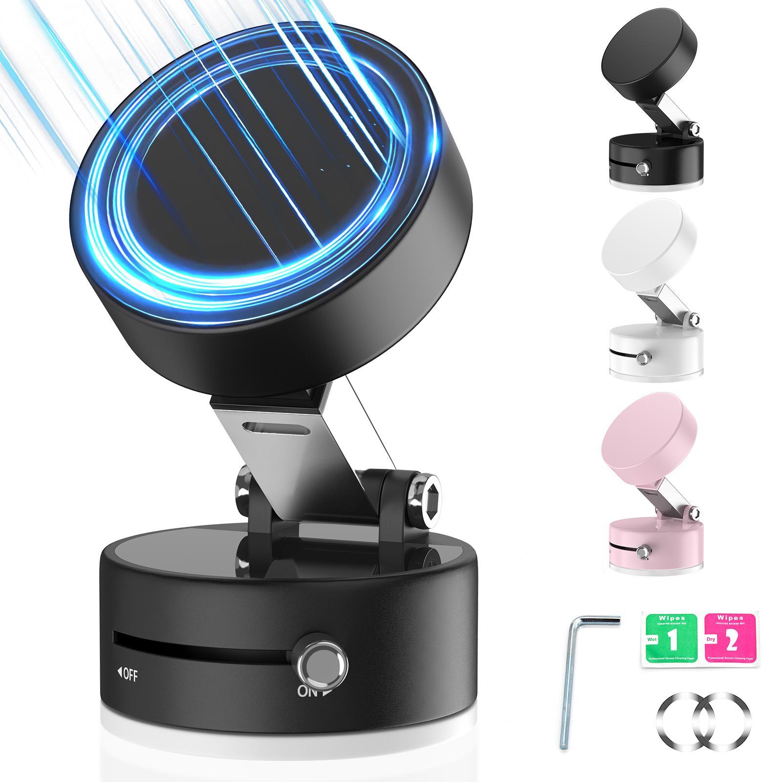Magnetic Vacuum Phone stand holder ,foldable and portable design,strong magnet,suitable for smooth surfaces,Multi-Scene