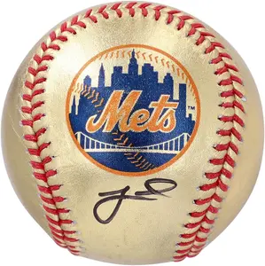 Jeff McNeil New York Mets Autographed Gold Leather Baseball - Fanatics Authentic Certified