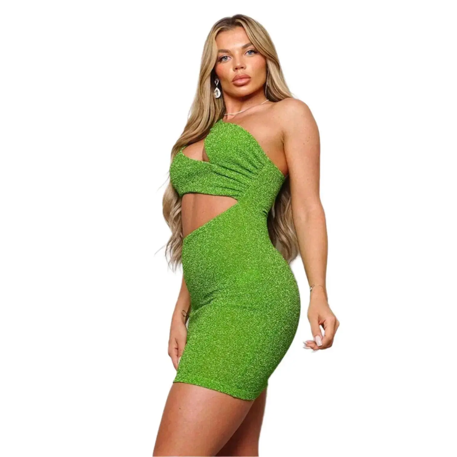 Glimmer Shine Cutout Mini Dress