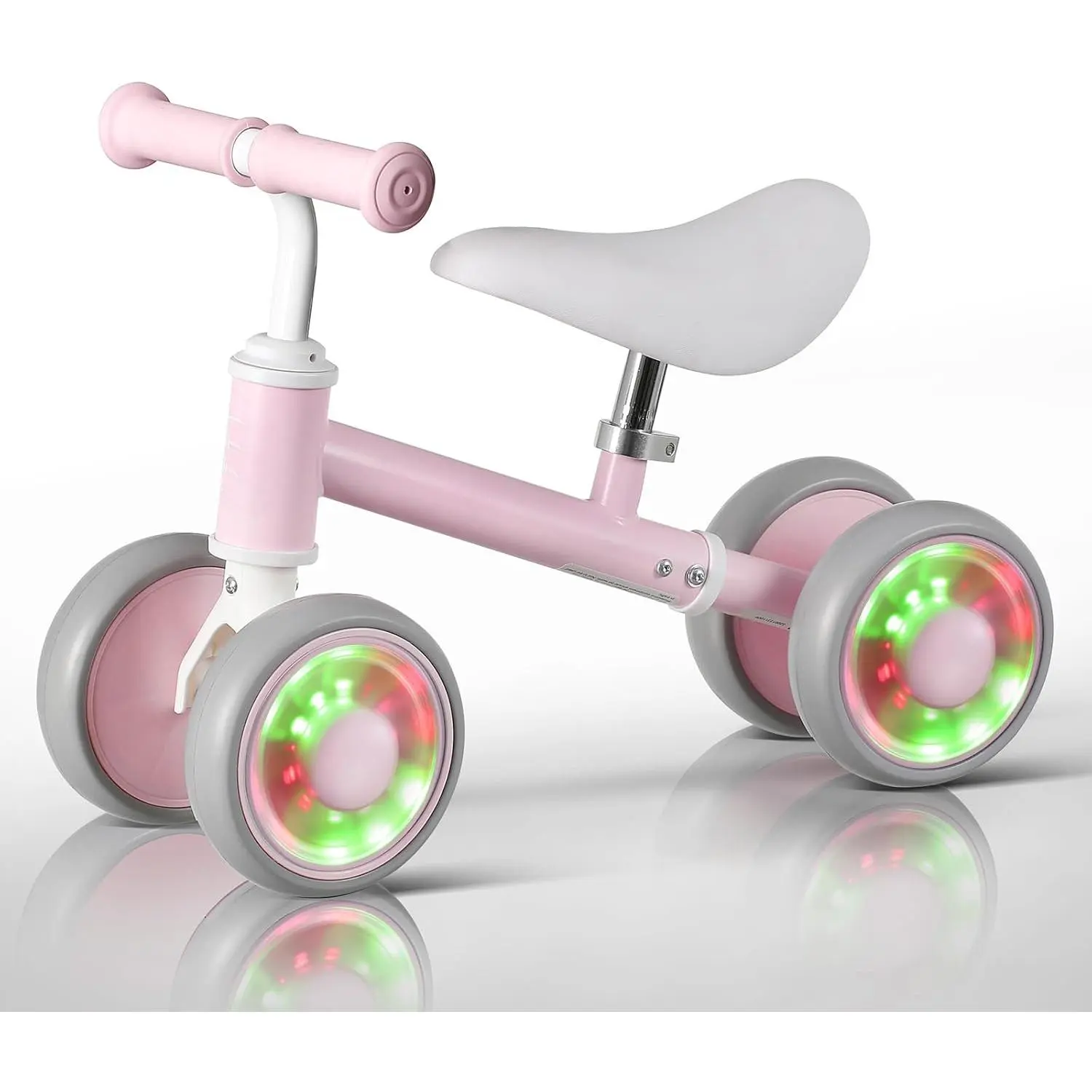 Balance Bike for 1 Year Old Boys Girls Colorful Lighting Baby Balance Bike Toys First Ride on Toys 10-24 Month Toddler 12-24 Month First Bike Infant Birthday Gift Baby Walker Bike with Adjustable Seat