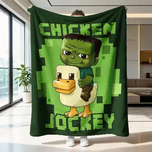 Pixel Knight Theme Blanket in High-Weight Fleece, Soft Skin-Friendly Warmth, Great Gift for Gamers and Pixel Art Fans