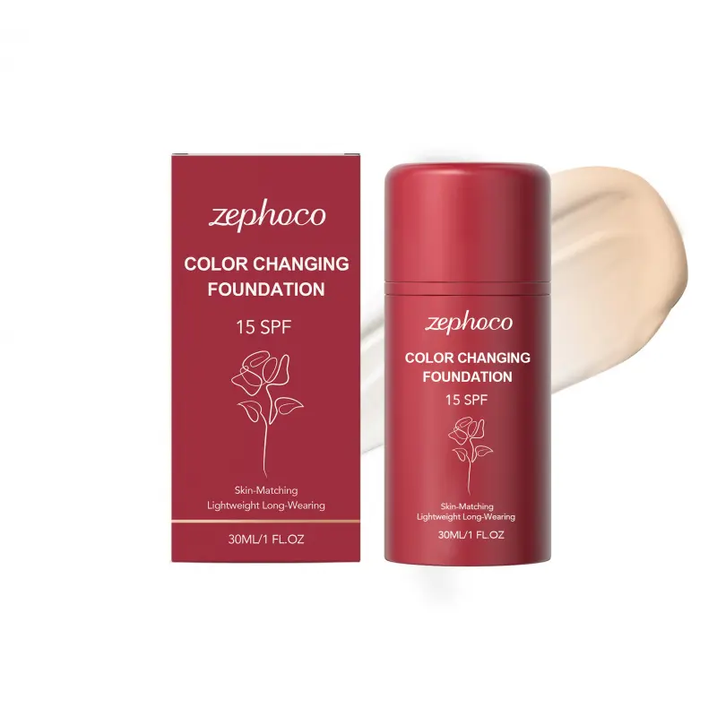 zephoco Temperature-Sensitive Protective Foundation Liquid: Moisturizing, clear, lightweight, fits well, portable for daily use, creates a natural base makeup