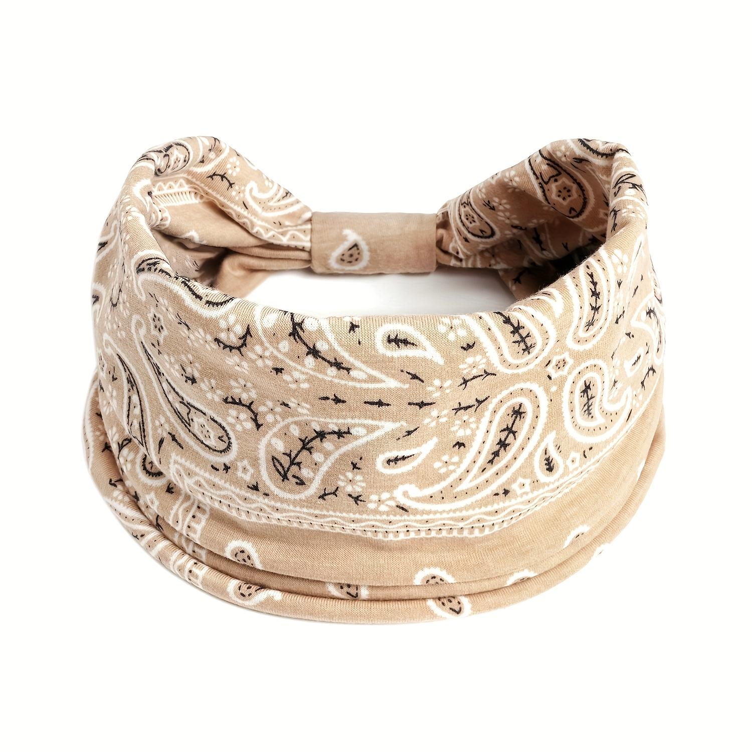 5pcs Bohemian Paisley Headbands for Women - Soft, Stretchy & Breathable Multifunctional Hairbands in 5 Vibrant Colors  - Perfect for Yoga, Running & Outdoor Sports, All-Season Comfort, Exercise Headband | Vibrant Headbands | Stretchy Fabric