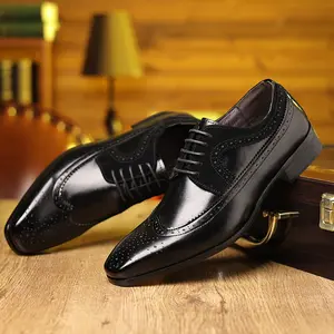 Men's Vintage-Inspired Casual Oxford Shoes - Lace-Up, Faux with Rubber Sole for All Seasons