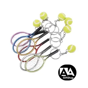 Color Mini Tennis Racket/ Keychain Key Ring/Car Interior Decoration Accessories for Men & Women