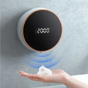 Rechargeable Automatic Soap Dispenser, Touchless Electric Plastic Modern Smart Hand Lotion Soap Dispenser for Bathroom Kitchen, Black, Wall Mount, Dish Soap, Hands Free, Liquid, Auto