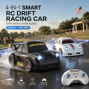 Mini 4WD Remote Control Toy Car Model | 3-in-1 Smart Electric RC Car | Follow & Evasion Dual Modes | 360° Stunt Drifting | Sound & Voice Effects | Pet Interactive Play Mode | Fun Toy for Kids’ Cats & Dogs | Top Gift Choice for Birthdays & Holidays
