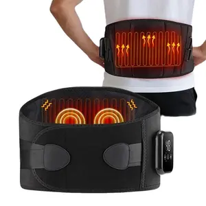 3 Gears Temperature Control Heating Massage Belt, Heated Wrap, Dual Motor Vibration, Double‑sided Heating Waist Support, Lumbar Physiotherapy with Type‑C Rechargeable, Adjustable Heating Temperature