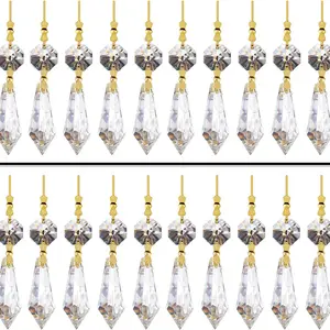 20pc Crystal Teardrop Pendant Lights, Transparent Hanging Decorations, DIY Jewelry Making Supplies, Elegant Lighting Accessories
