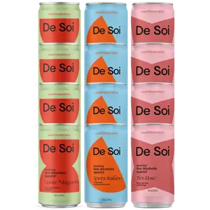 De Soi Non-Alcoholic Mocktails 12-Pack (8 oz Cans) – 0% ABV – Adaptogen Sparkling Drink – No Added Sugar, Artificial Flavors, or Preservatives