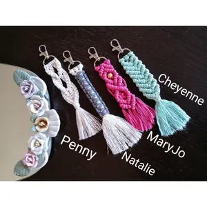 Macrame Keychains, Handmade Macrame Keychains, Macrame Mini Keychain Collection