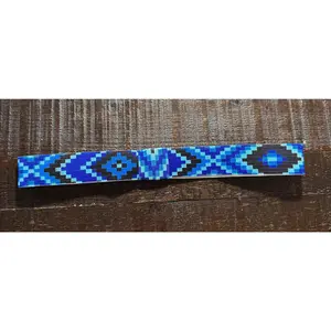Blues Aztec Elastic Hat Band - Classic Design for Casual Wear