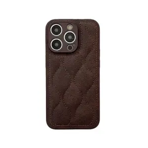 Retro Brown Water Ripple The Puffer Shockproof Protective Phone Cover Case for iPhone 17 16 15 14 13 12 11 Pro Max 17Air