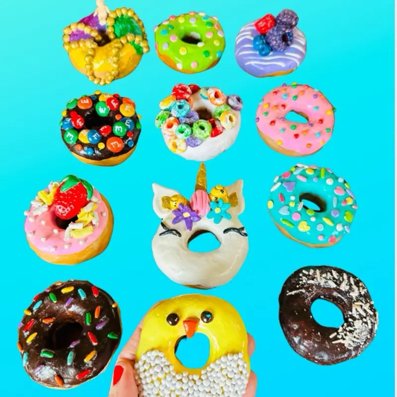 Maiden Kentucky Handmade Clay Donut Wall Art - Colorful Pop Art Décor - Fun Food-Inspired Home Accent - Unique Gift - Hang or Display Flat