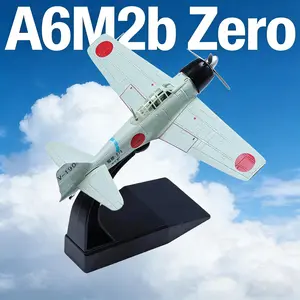 1/72 Scale Japanese A6M2b Zero Fighter Metal Die-cast Military Aircraft Toy Model, Suitable For Halloween And Christmas Gifts And Collectibles.