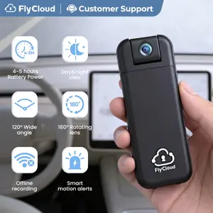 FlyCloud Seven Mini Body Camera 1080P 16G TFcard as gift 1900mAh Long-Life Battery 120°Wide Angle Smart Infrared Night Vision WiFi&Bluetooth APPcontrol AI Motion Detection for Pets Sports Y2K Vlog&Daily Use Portable camera Max sup for 128GB