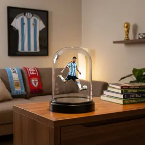 WORLD CUP 3D Display Hologram Projector Lights 3D Fan, Support Upload Display Soccer Stars, Team Logos, Match VideosStars, Team Logos, Match Videos