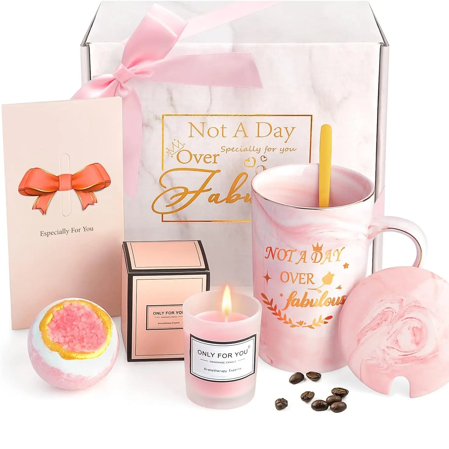 Sustainable Self-Care Kit Bundle - Rememberme Mug Set, Cup, Bath Bomb, Cleansing Body Care, Coffee, Cosmetics, Skin Repair, Stress Relief, Moisturizing Moisturizer for All Skin Types, Relaxing Gifts for Women