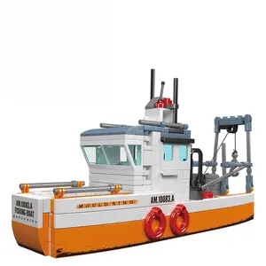 MOULD KING 10083 420pcs Multifunctional Fishing Boat Small Granule Building Block Sets DIY Assembly Model Toy for Kids Adults Gift