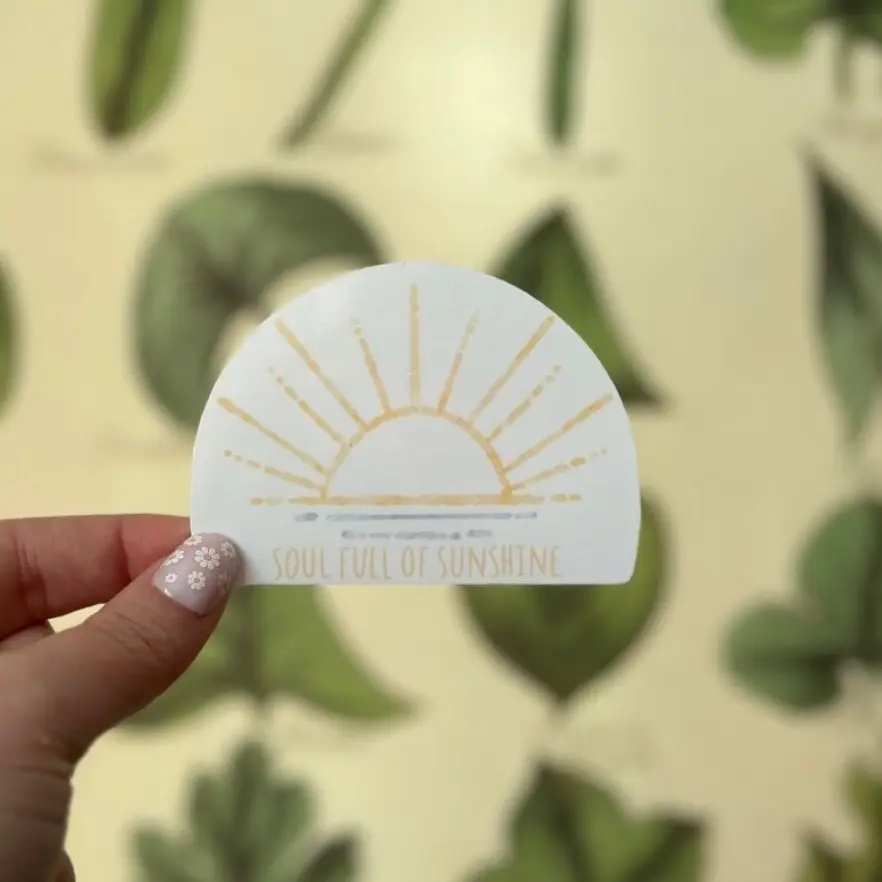 Soul Full of Sunshine  Glossy Vinyl Sticker, Sunrise Sticker, Cute Sun Sticker