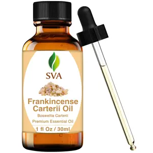 SVA Frankincense Essential Oil – 1 Fl Oz – 100% Natural Boswellia Carterii Oil - for Diffuser, Hair Care, Face, Skin Care, Aromatherapy, Scalp and Body Massage, Soap and Candle Making – with Dropper