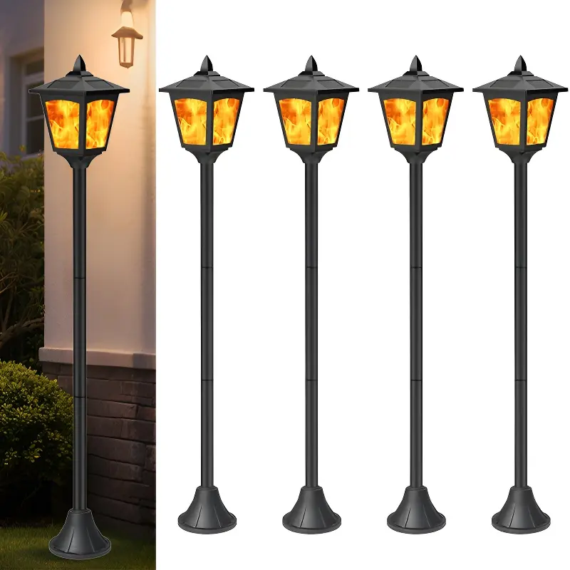 40" Solar Torch Flame Lights for Yard & Patio Decor – Flickering Fire Effect, IP65 Waterproof, Auto On/Off – Garden Driveway Must-Have (4 Pack)