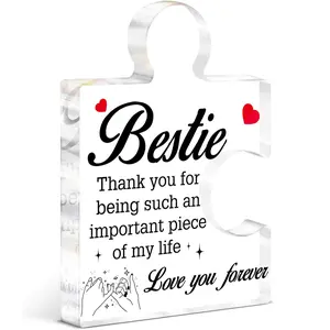 Bestie Gifts for Women, Friendship Birthday Gifts for Best Friend Woman, to My Bestie Acrylic Puzzle Piece Gift for Christmas Thanksgiving Graduation