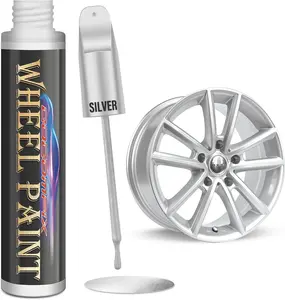 Wheel Touch Up , Chrome Rim  for Curb Rash, Wheel Scratch Repair Kit for Chrome, Alloy, , Enamel, Universal  Automotive Touch Up  Pen (1 fl oz)