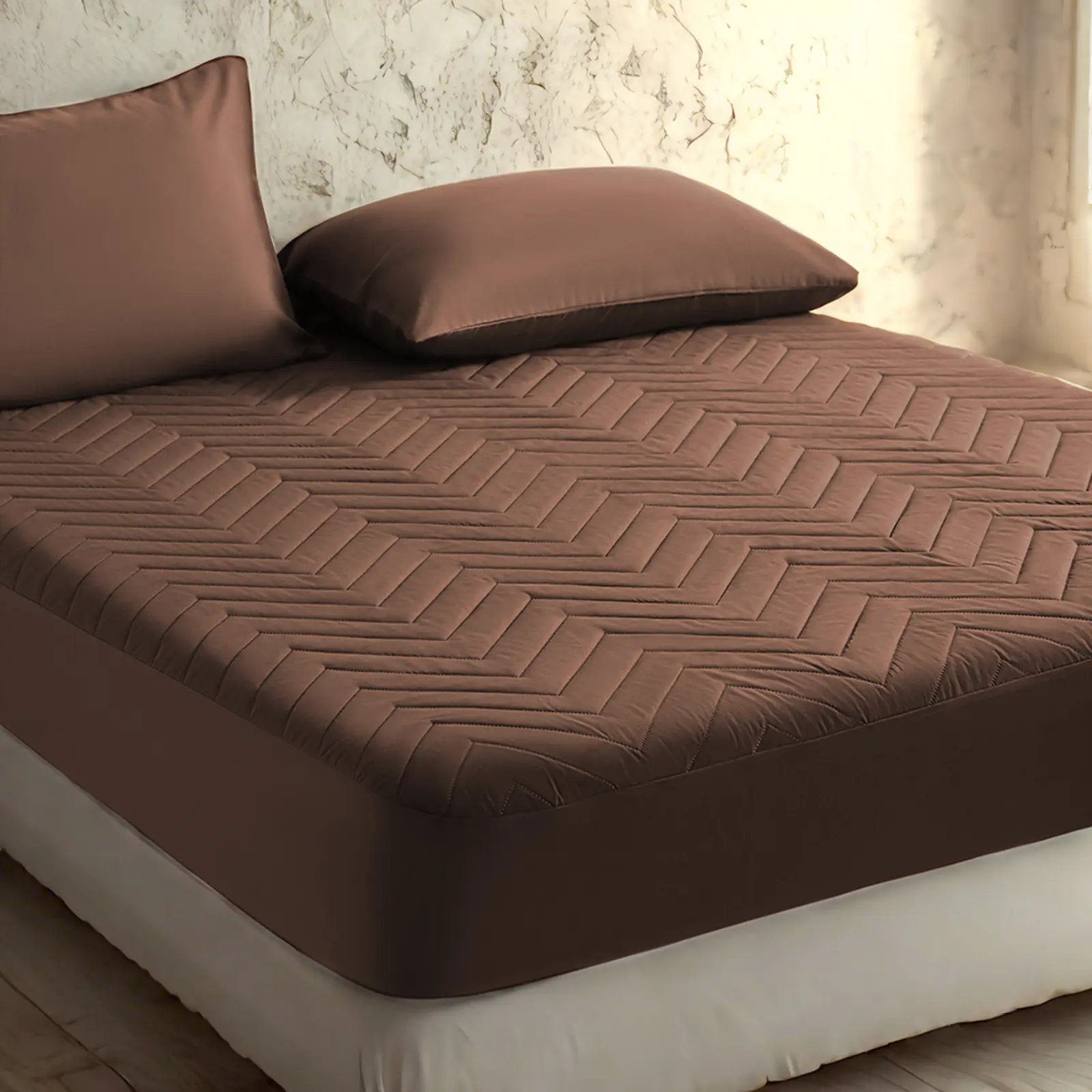 Waterproof Mattress Protector – Quilted mattress cover with a 15-inch deep pocket; soft, breathable, and hypoallergenic; machine-washable and easy to care for; features a soft, lightweight, and luxurious feel; available in various colors and sizes., Wrink