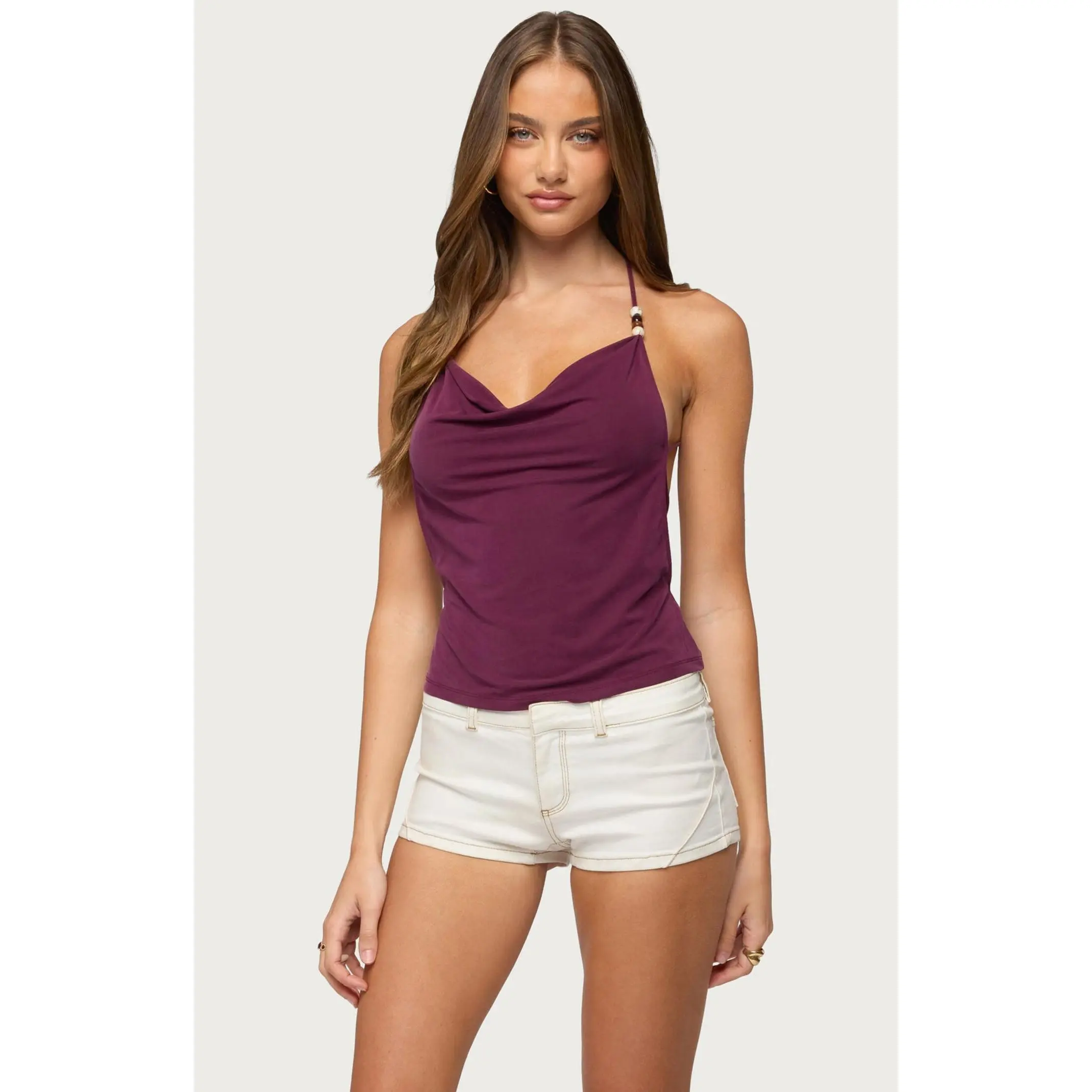 Edikted Women's Turner Beaded Backless Top