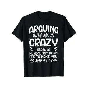 clothing merch flash sale tiktok shop deals Funny "Arguing with Me Pointless I Knew I Was Wrong" Lightweight Short Sleeve Tee with Humorous Print, Round Neck Casual Top for &, Gym,, Casual Attire - Machine Washable Funny Statement Shirt Crewneck Fabric