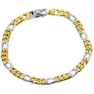 Men's Classic Figaro Link 14k Gold (28gram) or Platinum (45gram) 6.5mm Bracelet 8.5"