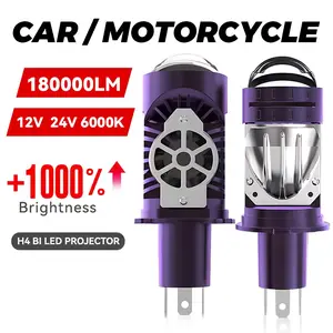 H4/9003/HB2 LED Headlight Bulb Projector Lens Canbus Super Bright LED 120W 180000LM 6000K Hi/Low Light Led Headlamps Bulbs Apply to Car&Motorcycle