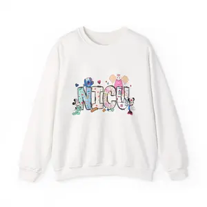 NICU Letters Crewneck Sweatshirt | Neonatal Intensive Care, Cute Baby Icons