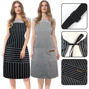 Premium Kitchen Cooking Aprons for Women and Men - Adjustable Chef Apron with 2 Deep Pockets | Home Cooking Barbecue Baking Art Painting Gardening | Great Gift for Chefs Cooks Bakers with 2 PCs Multicolor Unisex Bib Apron Cotton Waist Apron tiktokshopspri