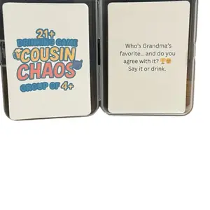 Cousin Chaos 21+ Drinking Card Game PRINT VERSION 75 Drama-Filled Cards for Family Reunions & Game Nights Age 21+ 4+ Players BYOB Black-Owned Brand Perfect for Cousins & Game Nights