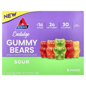 Atkins Endulge™, Gummy Bears, Sour, 6 Packs, 1.06 oz (30 g) Each